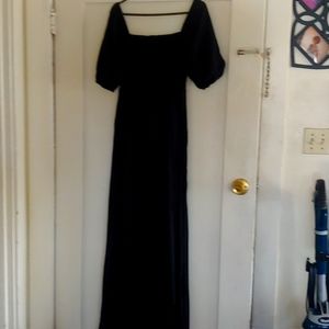 Puffed sleeve maxi dress